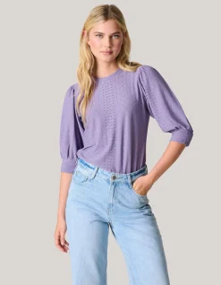 Embroidery Top Paars