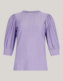 Embroidery Top Paars