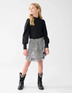 Embroidery Top Zwart