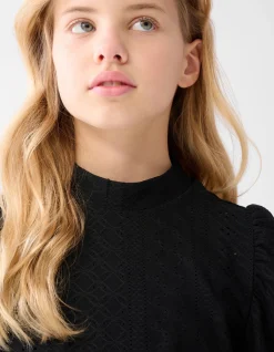 Embroidery Top Zwart