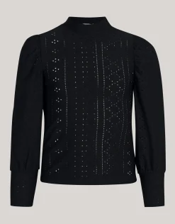 Embroidery Top Zwart