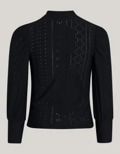 Embroidery Top Zwart