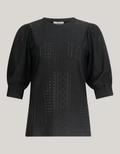 Embroidery Top Zwart