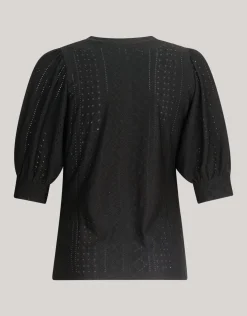 Embroidery Top Zwart