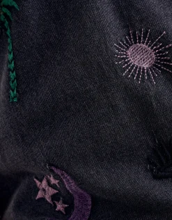 Embroidery T-shirt Donkergrijs