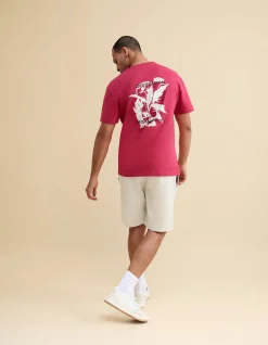 Embroidery T-shirt Rood