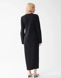 Eyelet Maxi Jurk Zwart