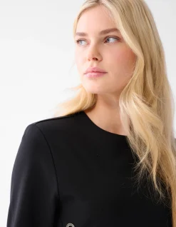 Eyelet Maxi Jurk Zwart