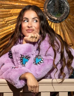 Fake Fur Jas Lichtpaars By Lizzy