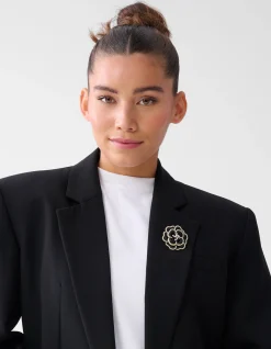 Fancy Bloem Broche Zwart