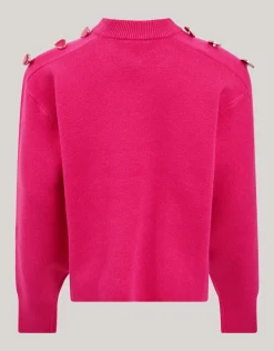 Fancy Button Trui Roze