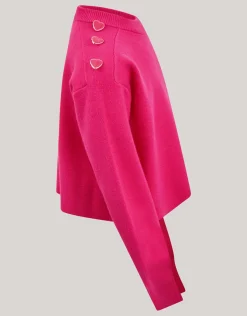 Fancy Button Trui Roze