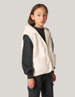 Faux Fur Vest Gebroken Wit