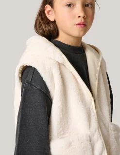 Faux Fur Vest Gebroken Wit