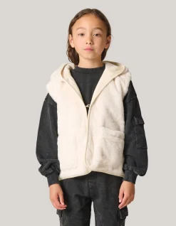 Faux Fur Vest Gebroken Wit