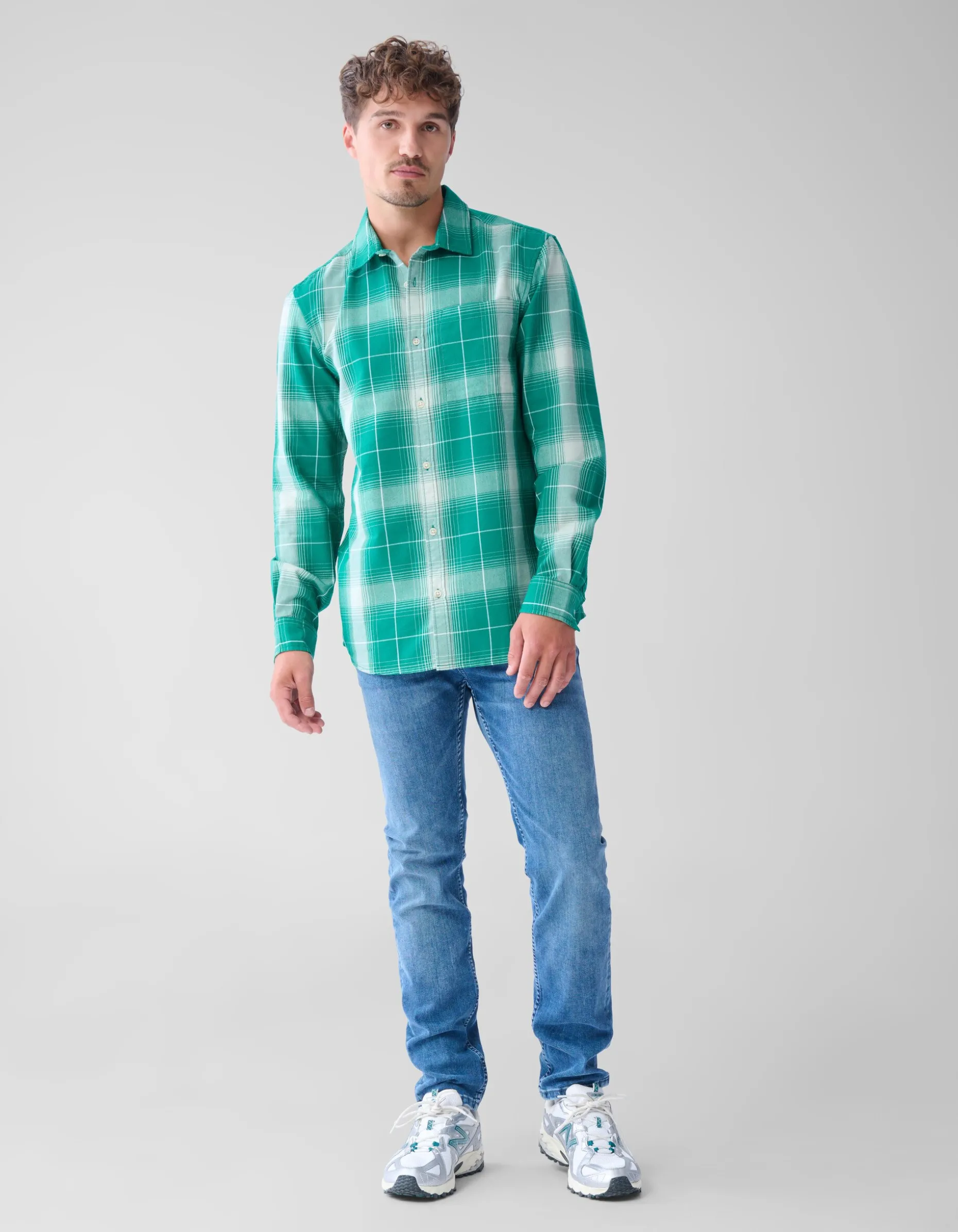 Flanel Ruiten Overhemd Groen