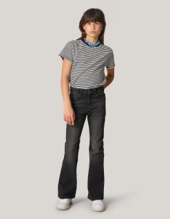 Flared Denim Jeans Zwart