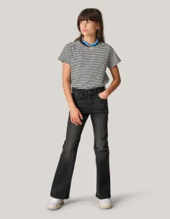 Flared Denim Jeans Zwart