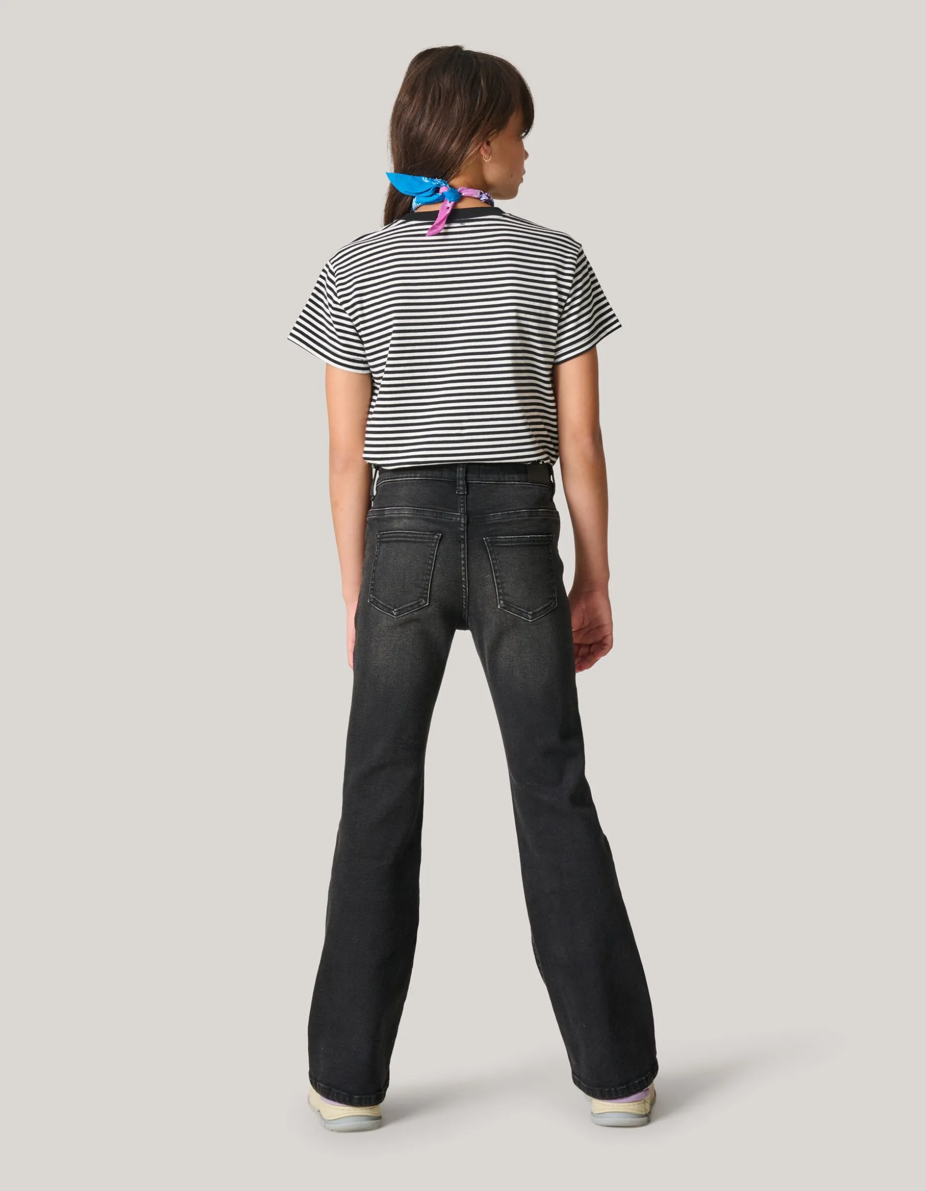 Flared Denim Jeans Zwart