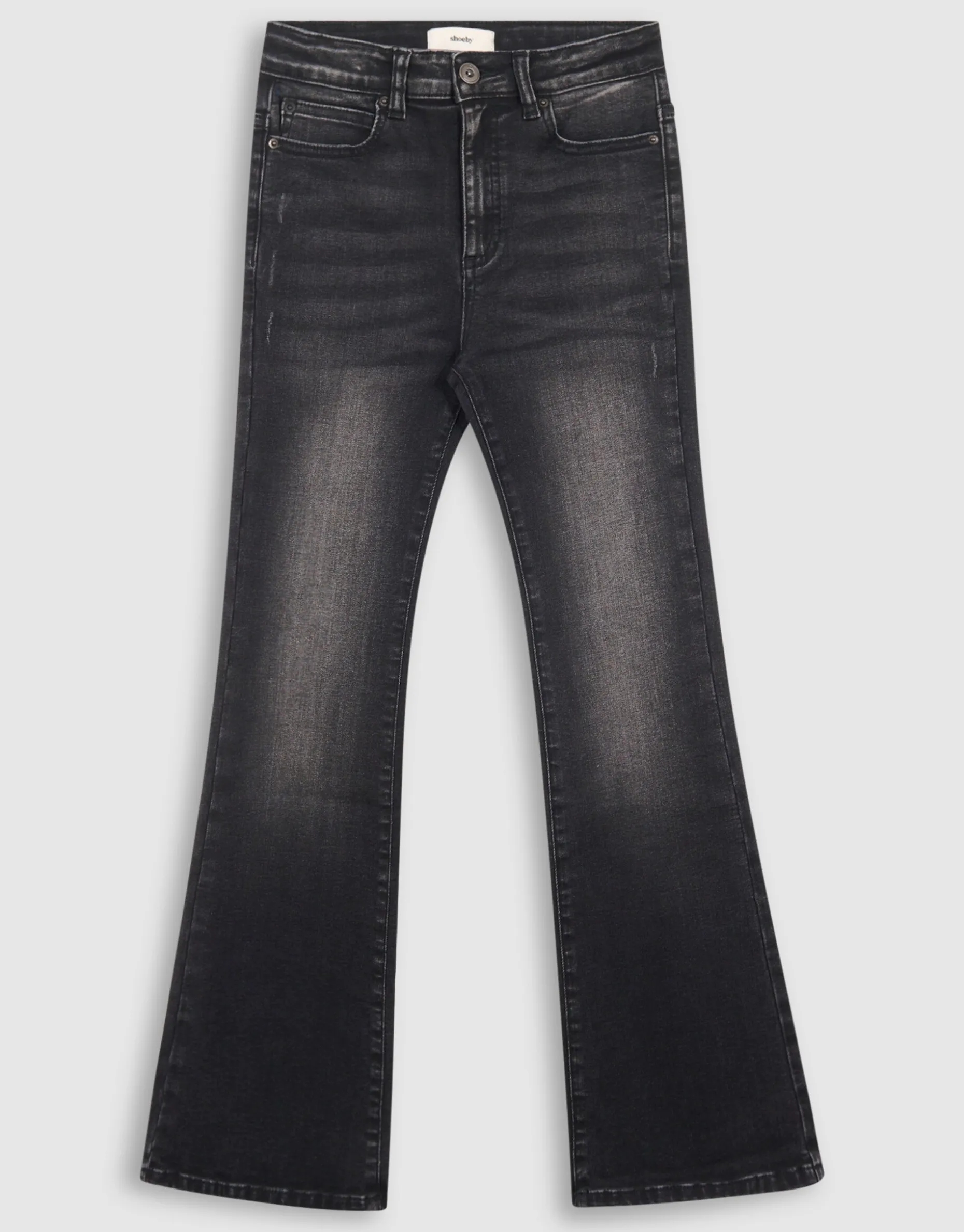 Flared Denim Jeans Zwart