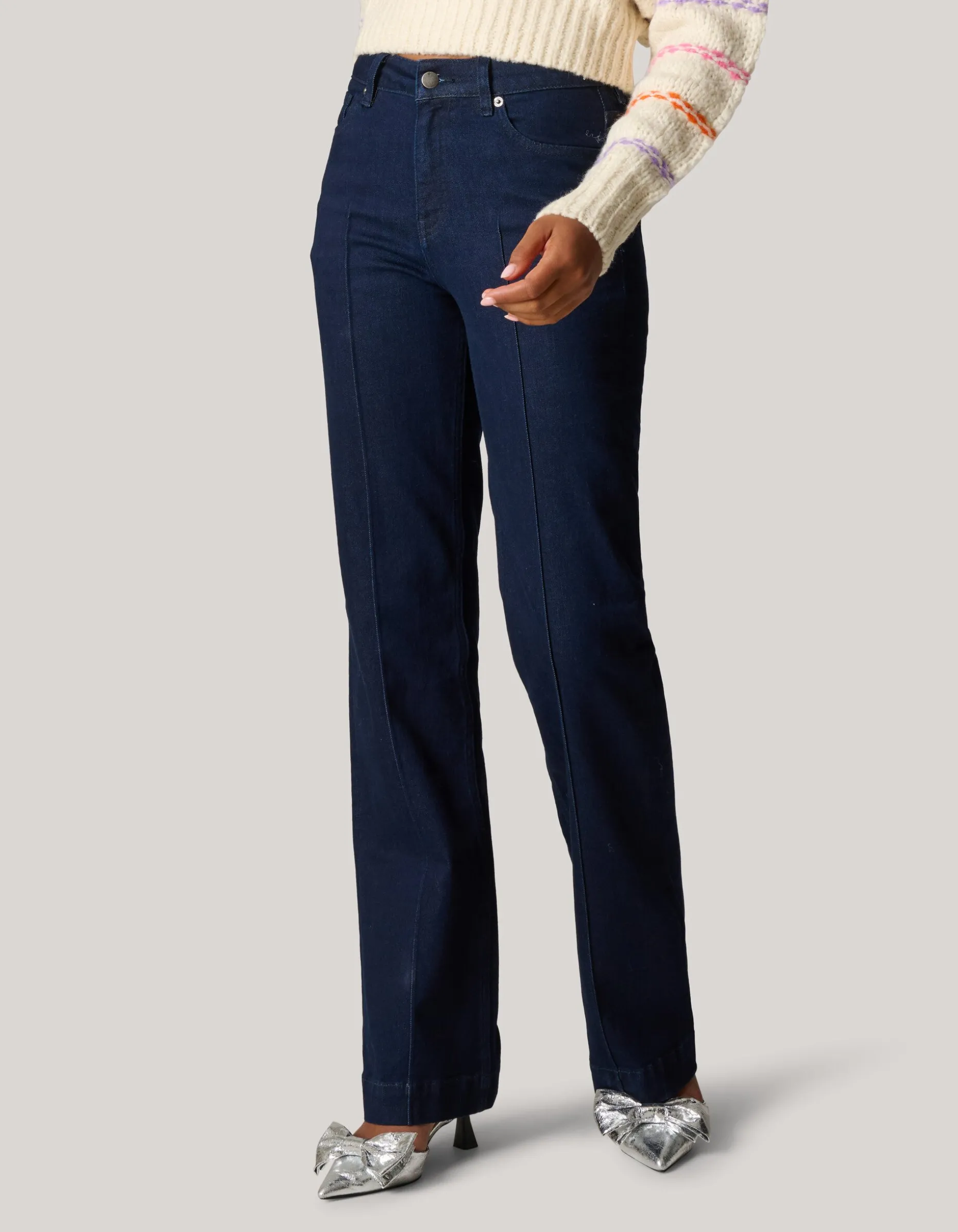 Flared Fit Jeans Donkerblauw