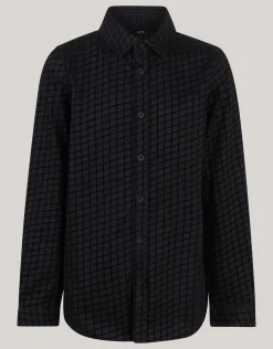 Flock Print Overhemd Zwart