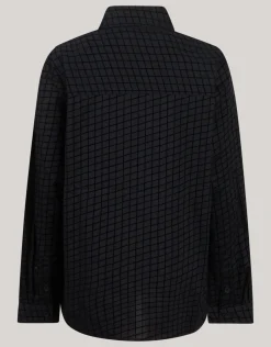 Flock Print Overhemd Zwart