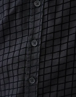 Flock Print Overhemd Zwart