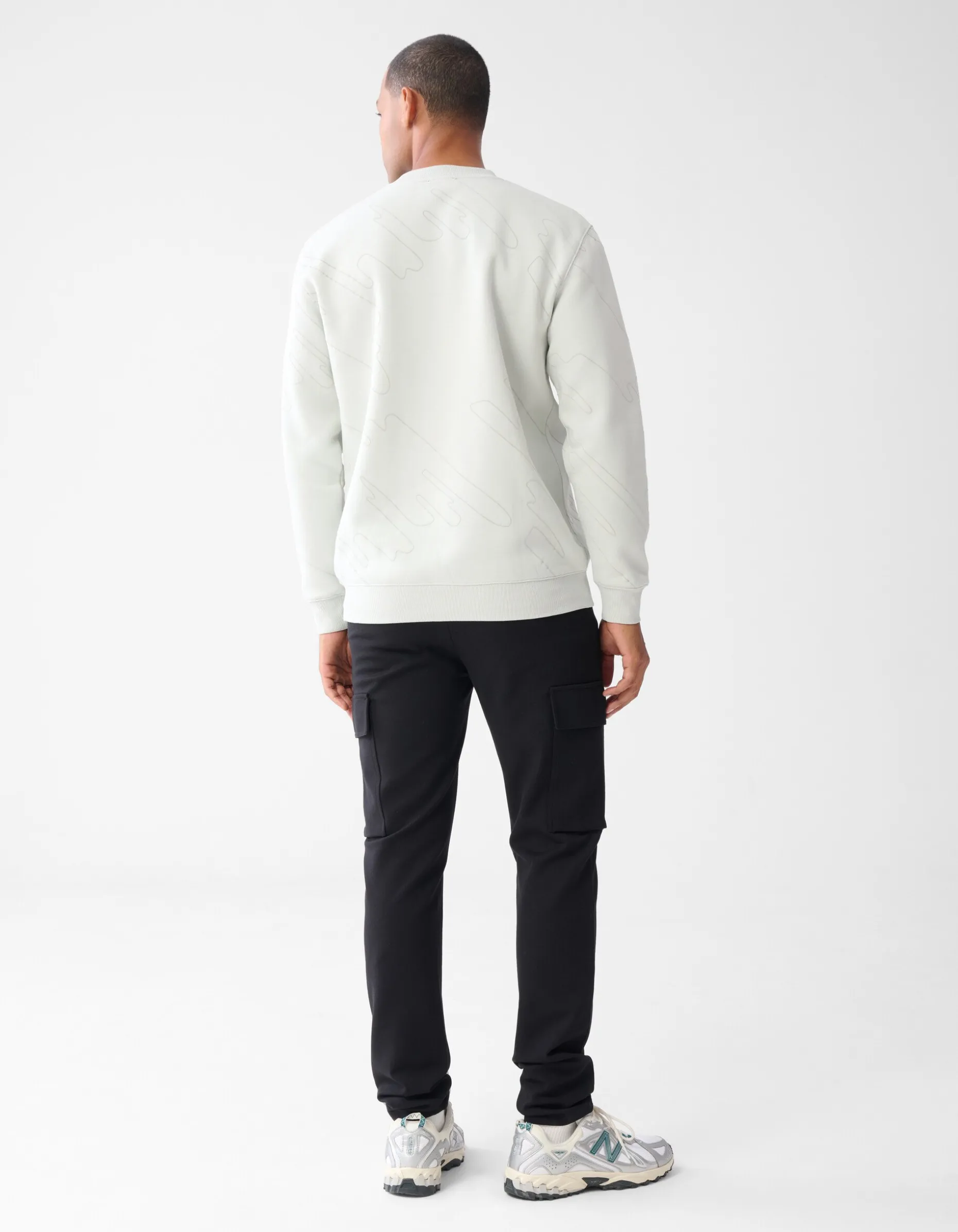 Flock Print Sweater Lichtgrijs