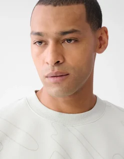 Flock Print Sweater Lichtgrijs