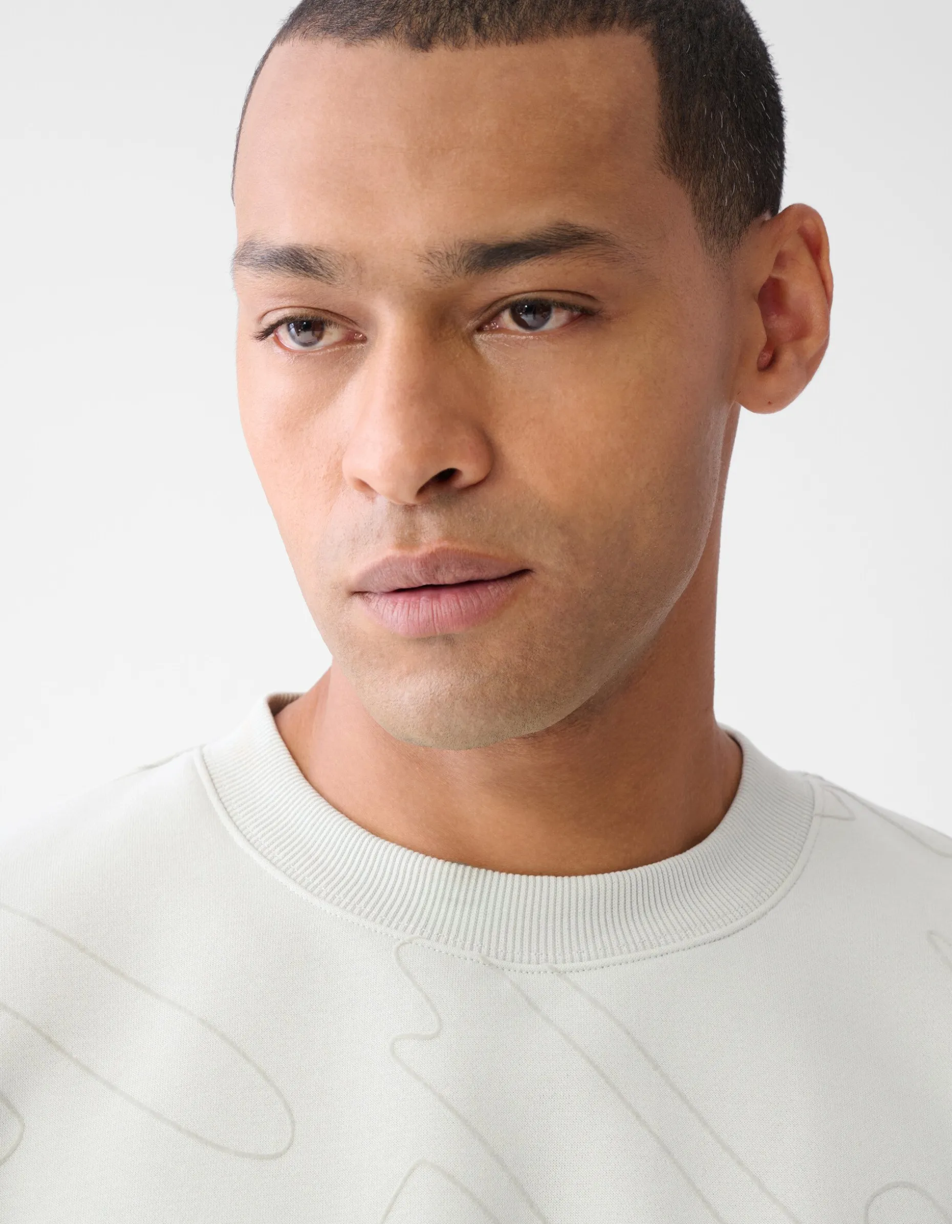 Flock Print Sweater Lichtgrijs