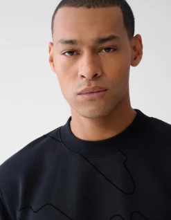 Flock Print Sweater Zwart