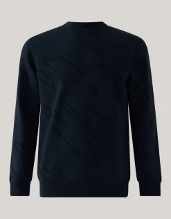 Flock Print Sweater Zwart