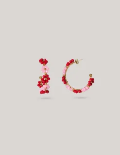 Flower Hoop Oorbellen Roze