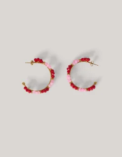 Flower Hoop Oorbellen Roze