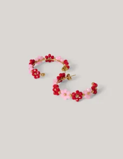 Flower Hoop Oorbellen Roze