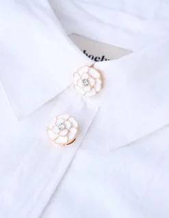 Flower Knopen Clips Wit