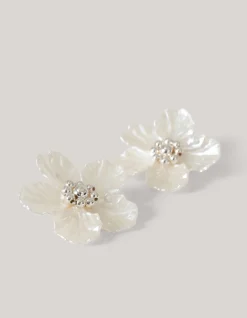 Flower Oorbellen Gebroken Wit