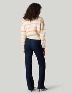 Fun Stripe Trui Gebroken Wit