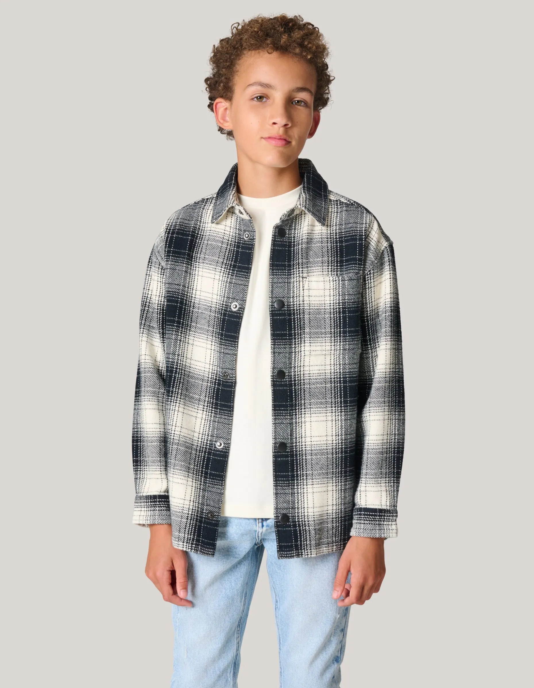 Geblokt Jack Zwart/Gebroken Wit