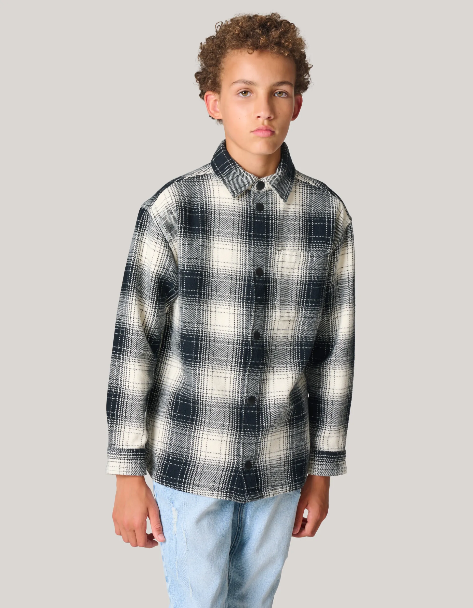 Geblokt Jack Zwart/Gebroken Wit