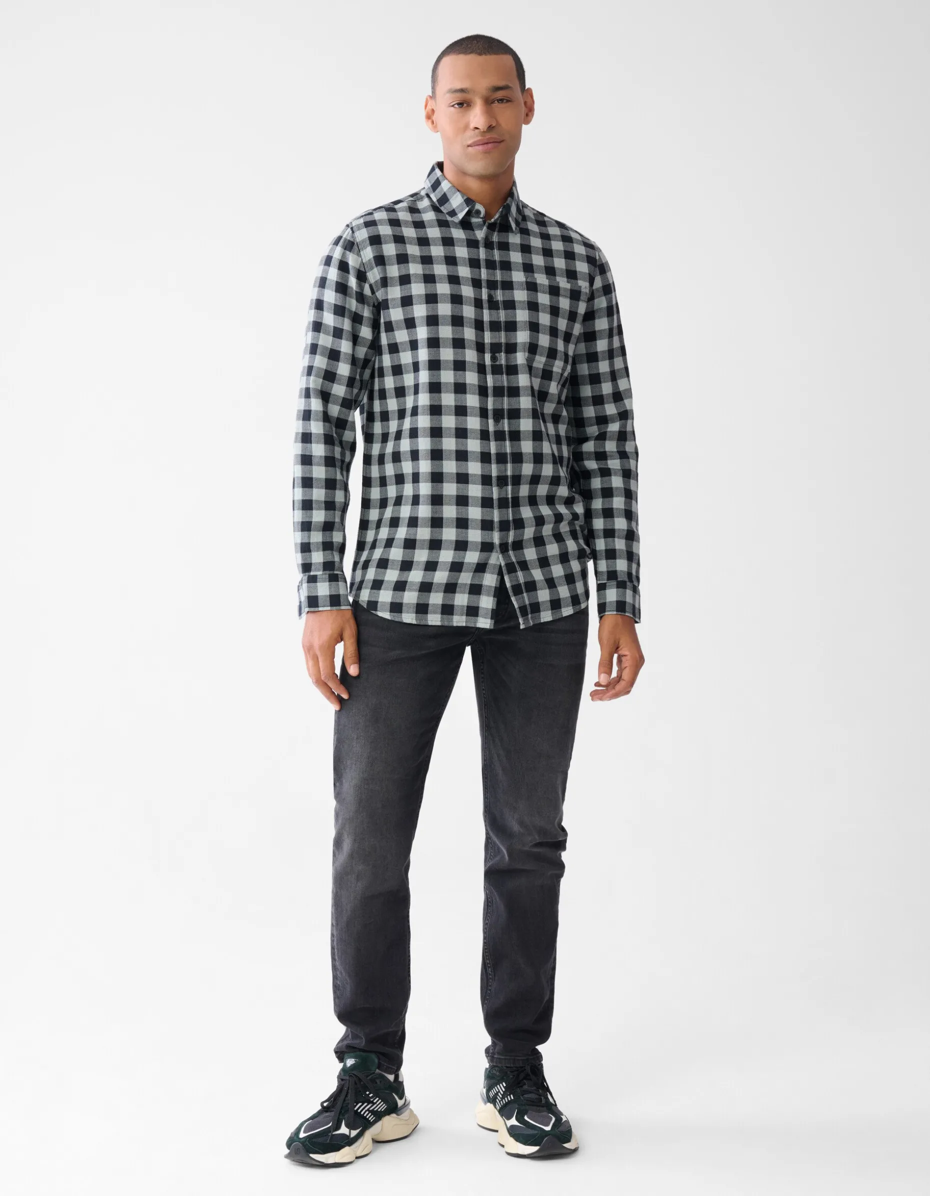 Geblokt Overhemd Zwart