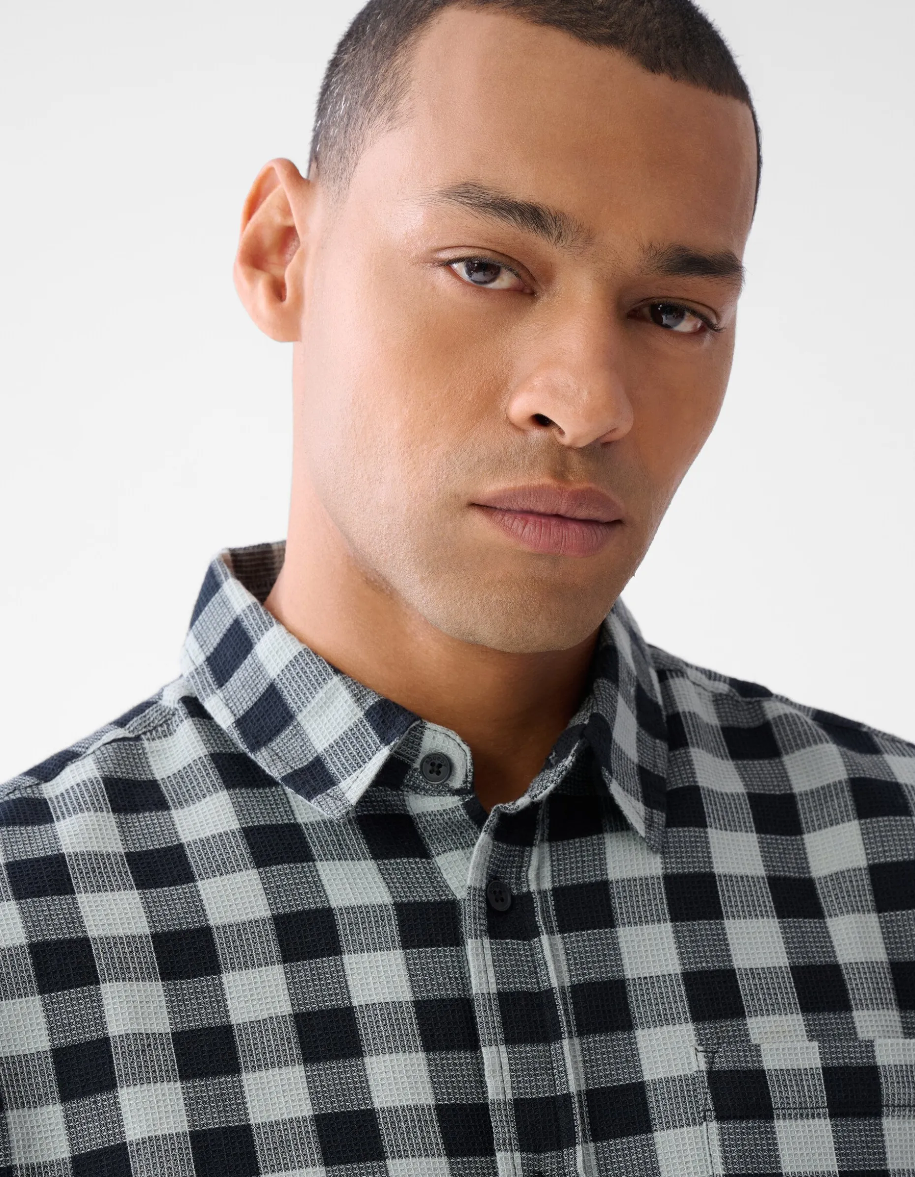 Geblokt Overhemd Zwart