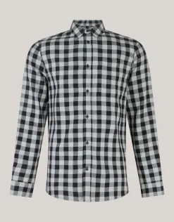 Geblokt Overhemd Zwart