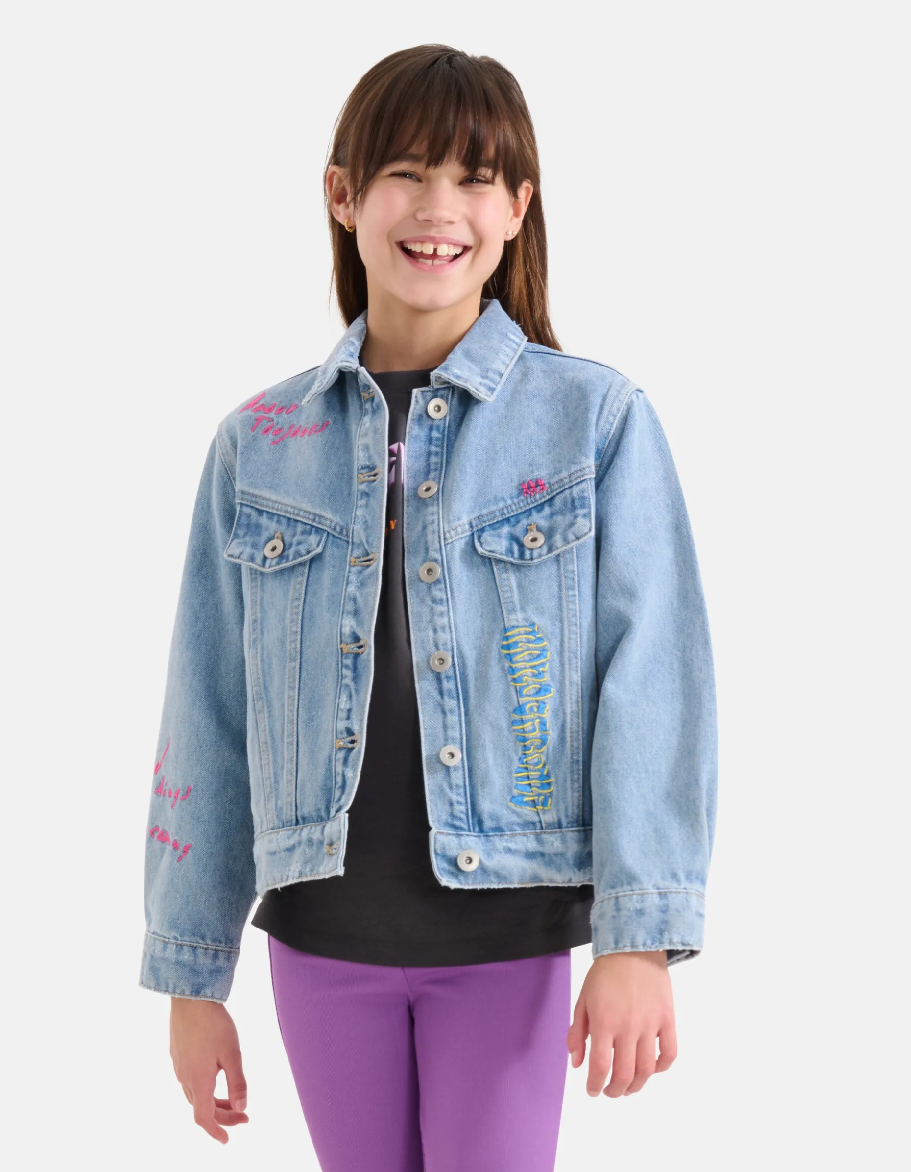 Geborduurd Denim Jack Bleached