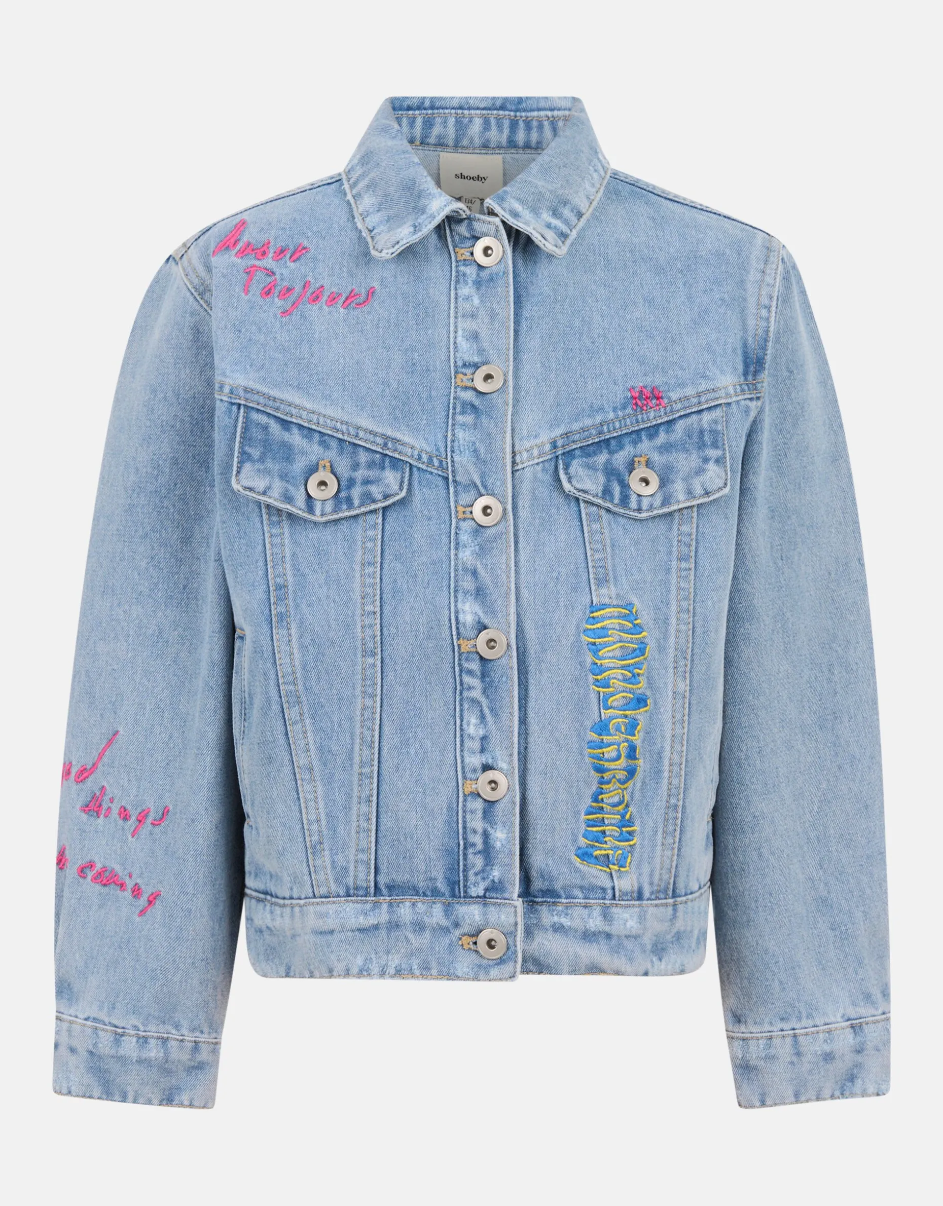 Geborduurd Denim Jack Bleached