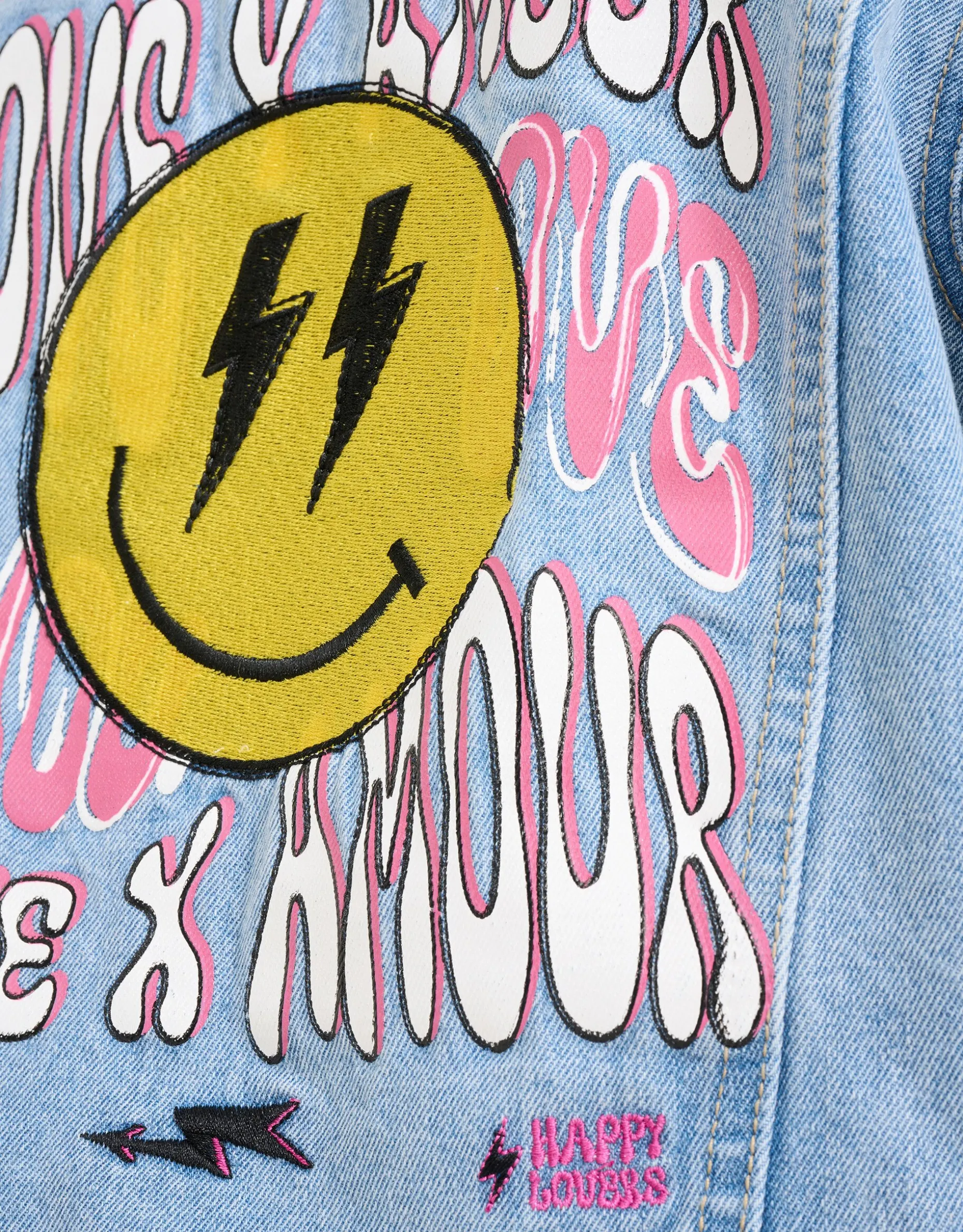 Geborduurd Denim Jack Bleached