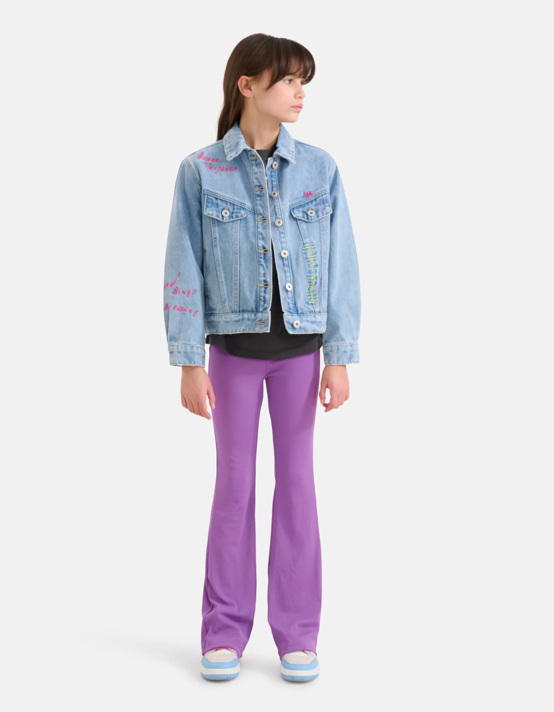 Geborduurd Denim Jack Bleached