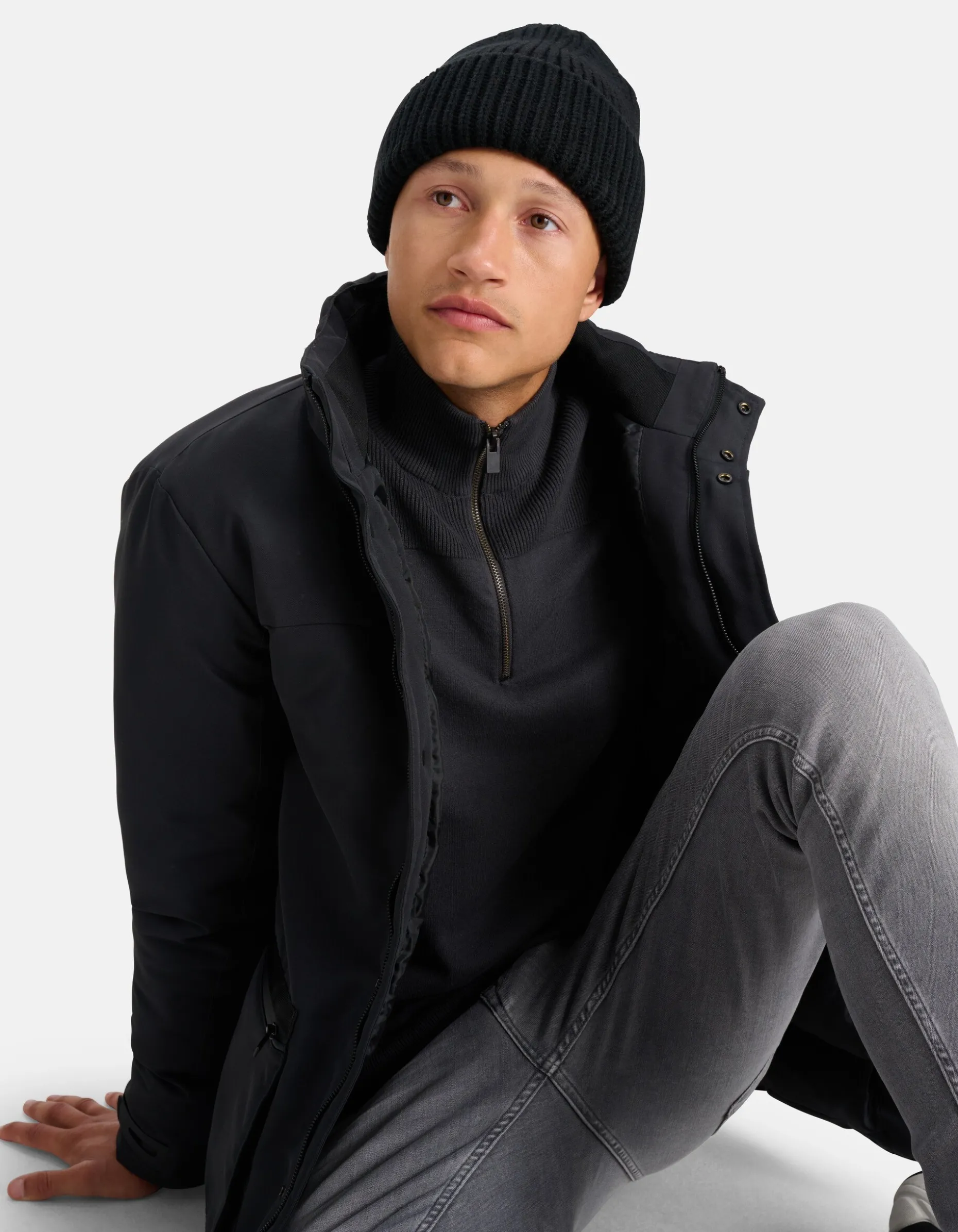 Gebreide Beanie Zwart
