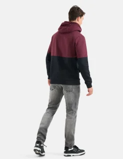 Gekleurde Contrast Hoodie Zwart